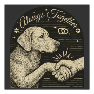 Always Together" Vintage Dog Friendship Photo Print