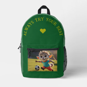 Always Try Your Best  Printed Backpack