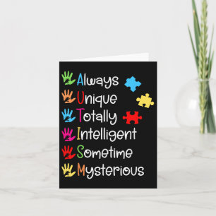 Always Unique Autism Awareness Totally Intelligent Card