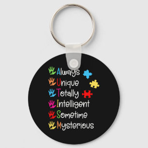 Always Unique Autism Awareness Totally Intelligent Key Ring