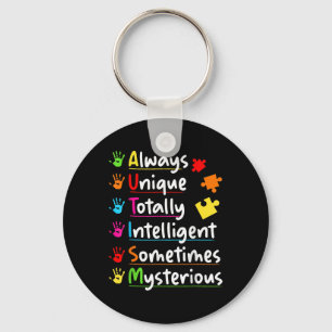 Always Unique Autism Awareness Totally Intelligent Key Ring