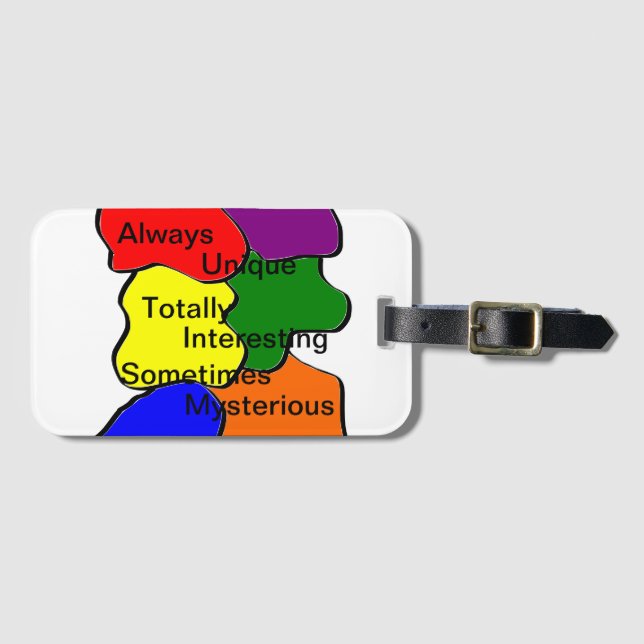 Always Unique Autism Luggage Tag (Front Horizontal)