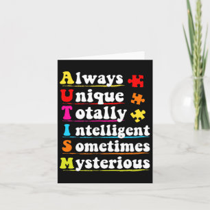 Always Unique Intelligent Autism Awareness Autisti Card