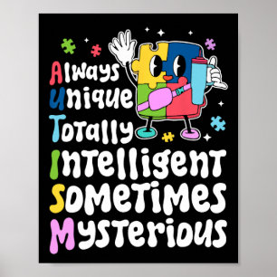 Always Unique Intelligent Autism Awareness Puzzle Poster