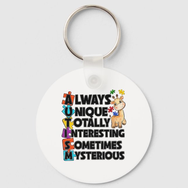 Always Unique Totally Intelligent Something Myster Key Ring (Front)