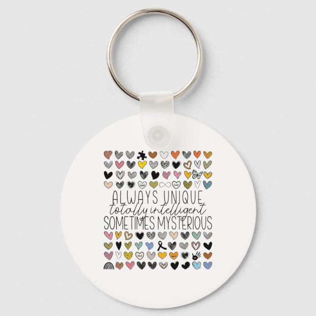 Always Unique Totally Intelligent Sometimes Myster Key Ring (Front)