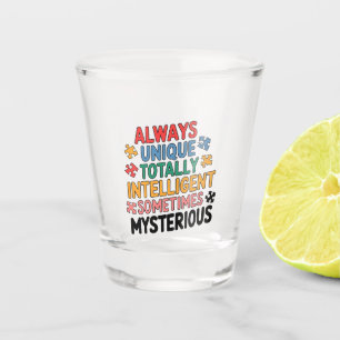 Always Unique Totally Intelligent Sometimes Shot Glass