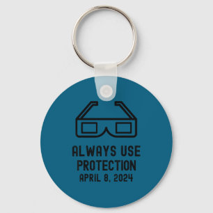 Always Use Protection Funny Solar Eclipse 2024 Tot Key Ring