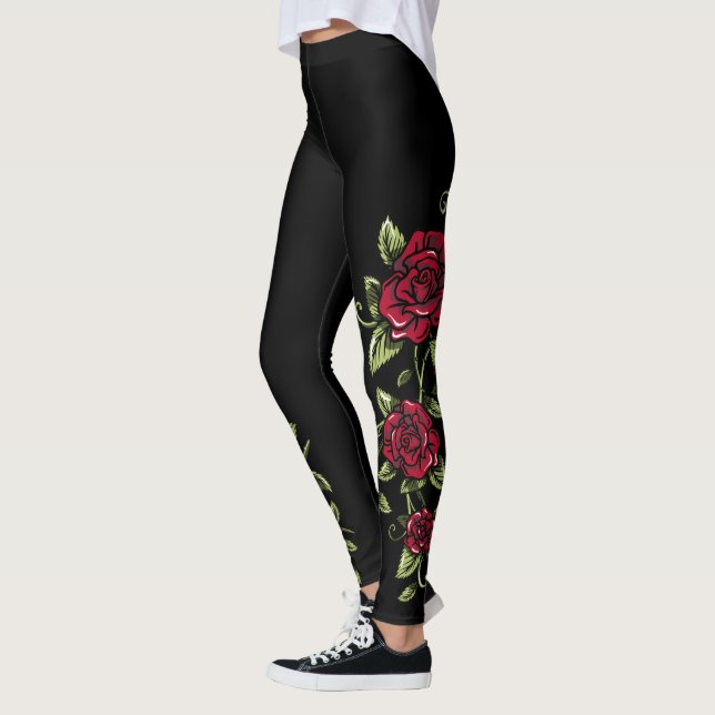 Always we love Red Roses...... Leggings (Left)