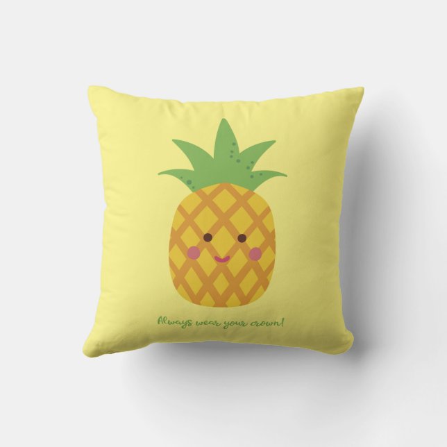Always Wear Your Crown Punny Pineapple Cushion (Back)