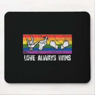 Always Wins Asl Deaf Awareness Lgbt Gay Pride Vint Mouse Pad