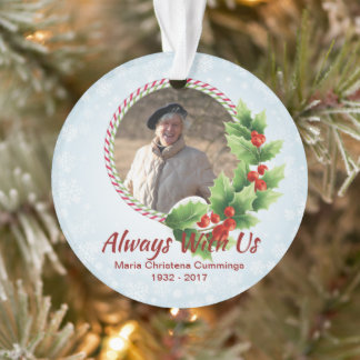 Always With Us Personalised Memorial Photo Ornament