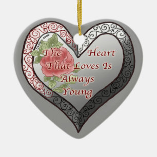 Always Young Silver Heart ornament