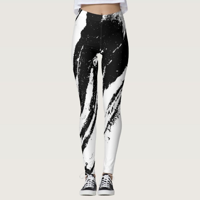 AlwaysAbstrkt Blk/Wht III Leggings (Front)