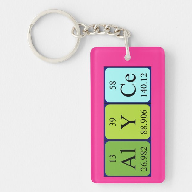 Alyce periodic table name keyring (Front)