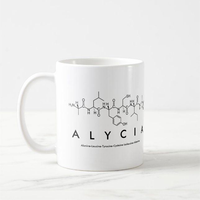 Alycia peptide name mug (Left)