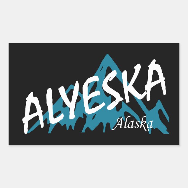 Alyeska Alaska Mountains Rectangular Sticker (Front)