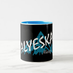 Alyeska Alaska Mountains Two-Tone Coffee Mug