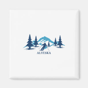 Alyeska Alaska Ski Resort Skiing Skier Magnet