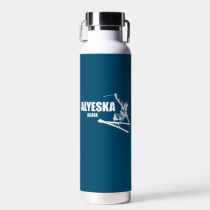 Alyeska Alaska Skier Water Bottle