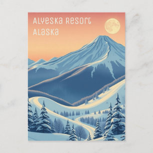 Alyeska Resort Alaska ski vacation Postcard