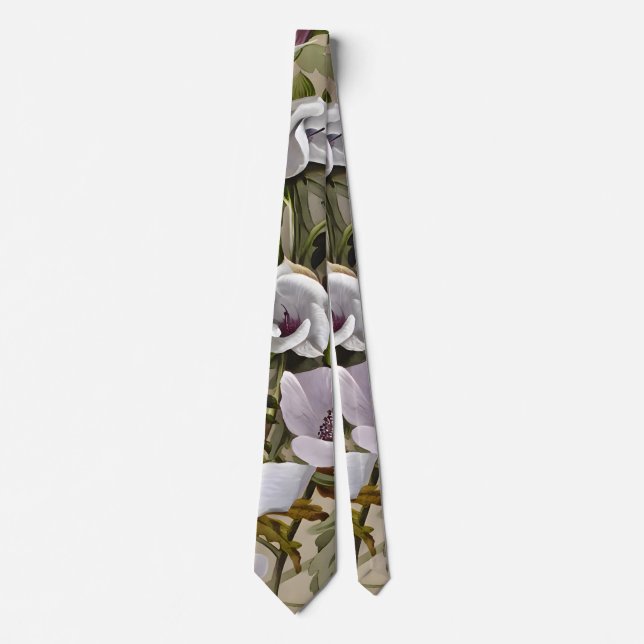 Alyogyne Plant Drawing, Present Ideas Valentine's Tie (Front)