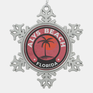 Alys Beach Florida 30A Emerald Coast 30 A Snowflake Pewter Christmas Ornament