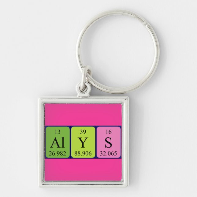 Alys periodic table name keyring (Front)