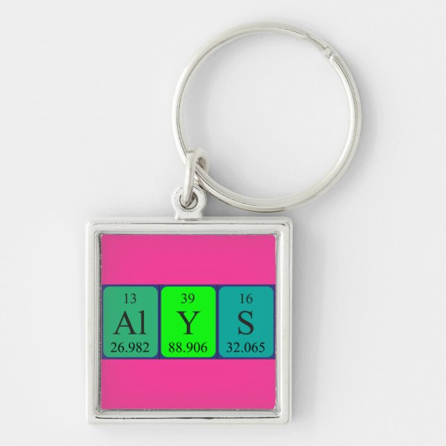 Alys periodic table name keyring (Front)