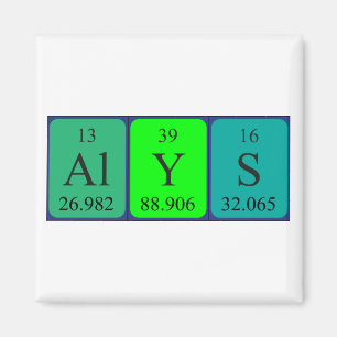 Alys periodic table name magnet
