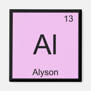 Alyson Name Chemistry Element Periodic Table Magnet