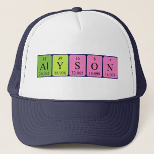 Alyson periodic table name hat