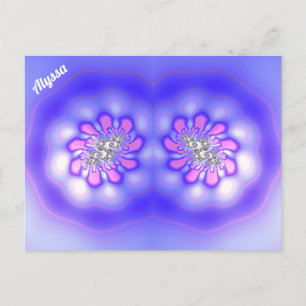 ALYSSA ~ 3D Fractal Design ~ Pink Blue Mauve ~ Postcard