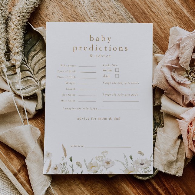 ALYSSA Boho Baby Predictions Baby Shower Game Card (ALYSSA Boho Baby Predictions Baby Shower Game Card)