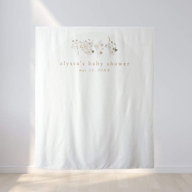 ALYSSA Floral Boho Flower Baby Shower Backdrop Tapestry (ALYSSA Floral Boho Flower Baby Shower Backdrop)