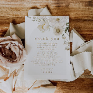 ALYSSA Floral Summer Boho Wild Flower Baby Shower Thank You Card