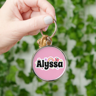 Alyssa name cute design key ring