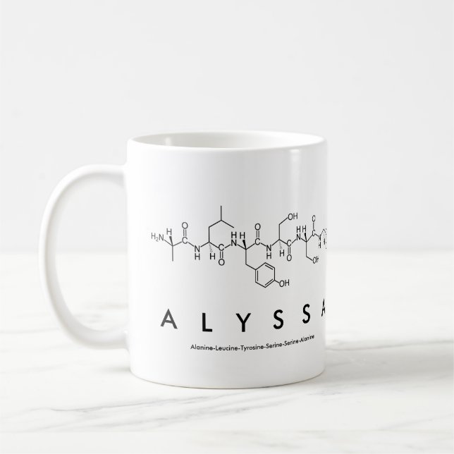 Alyssa peptide name mug (Left)