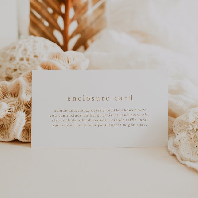 ALYSSA Unique White Gold Boho Simple Baby Shower Enclosure Card (ALYSSA Unique White Gold Boho Simple Baby Shower Enclosure Card)