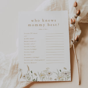 ALYSSA Who Knows Mummy Best Baby Shower Game Card