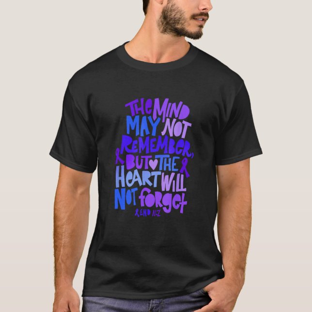 ALZ Purple Elephant Alzheimer Awareness Apparel EN T-Shirt (Front)