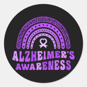 Alzheimer&#39;s Awareness Cute Purple Elephant Rai Classic Round Sticker