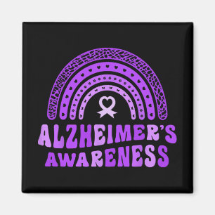 Alzheimer's Awareness Cute Purple Elephant Rai Magnet