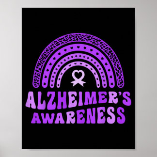 Alzheimer&#39;s Awareness Cute Purple Elephant Rai Poster