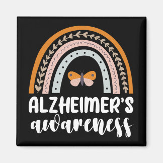 Alzheimer's Awareness Dementia Rainbow Butterf Magnet