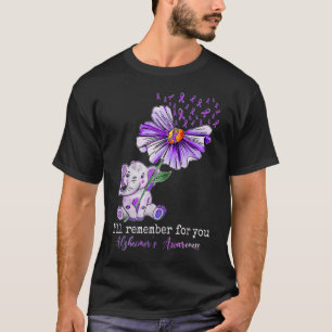 Alzheimer Awareness Cute Elephant I Will Remember  T-Shirt