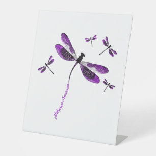 Alzheimer Awareness Dragonfly Gift Pedestal Sign
