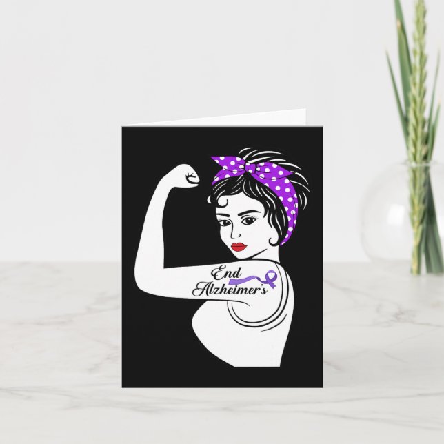 Alzheimer Awareness Strong Purple Ribbon Women Ban Card (Front)