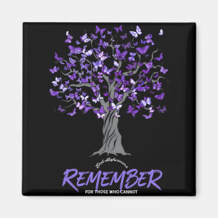 Alzheimer Awareness Tee For Men And Women Purple B Magnet