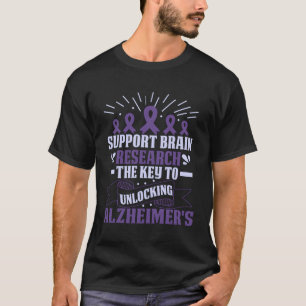 Alzheimer Brain Injury Purple Alzheimers Awareness T-Shirt